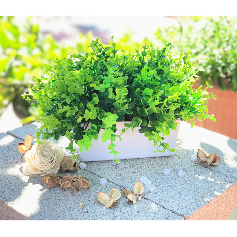 August Grove® Artificial Eucalyptus Grass in Decorative Vase & Reviews